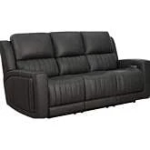 Pierce Zero Gravity Power Recline Sofa with Power Head Rest, Lumbar & Table in Dark Gray Leather